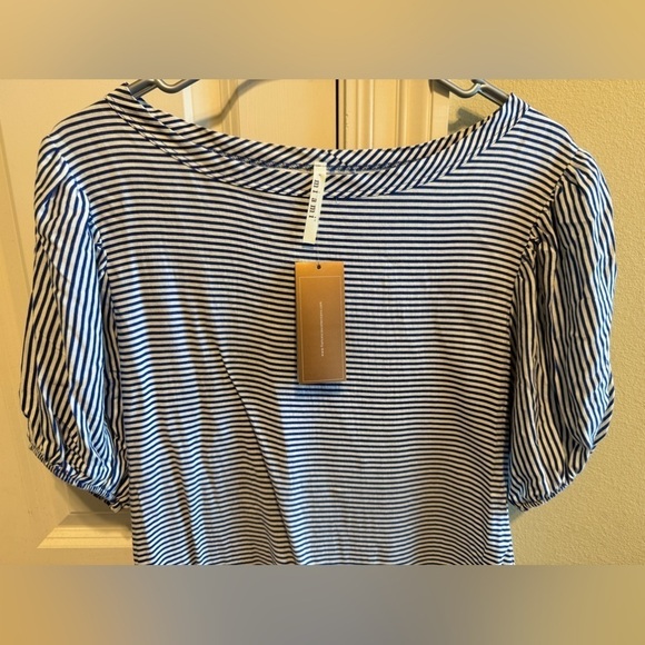 Francesca’s Miami Stripe Nautical Short Sleeve Top Sz Large - Picture 5 of 11